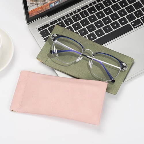Sightor Sunglass Case, 2 Pcs Soft Eyeglass Cases for Women Portable Squeeze Top Leather Glasses Pouch