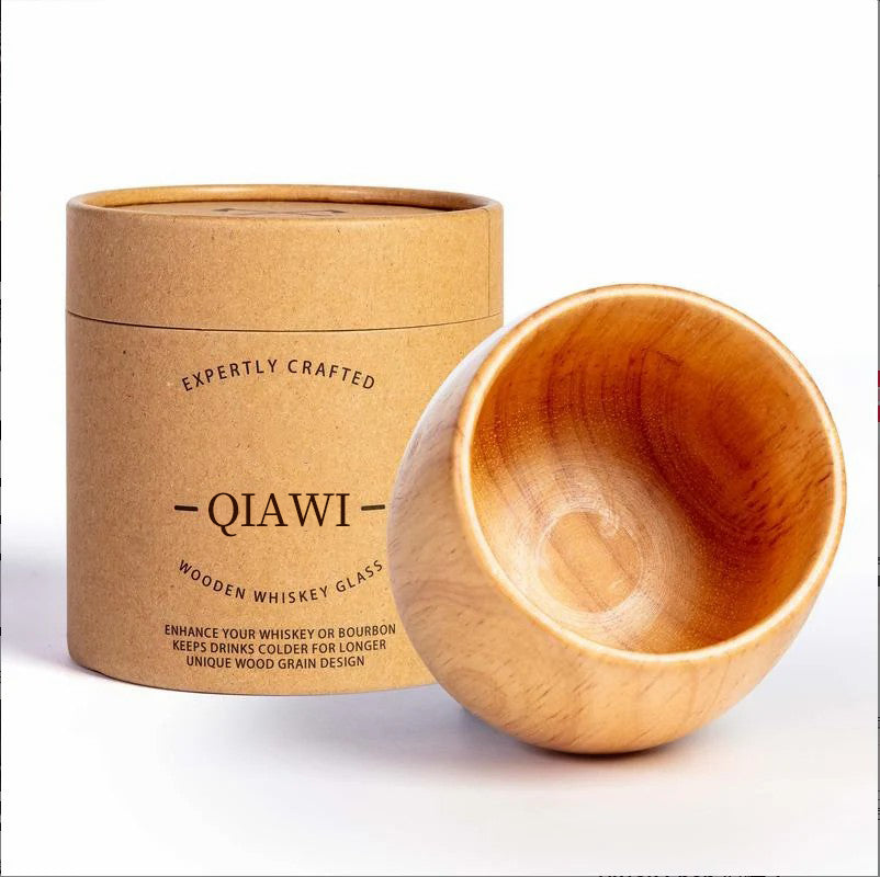 ⭐Festive Season Special — Handcrafted Charred Wood Whiskey Glass for Cozy Winter Nights
