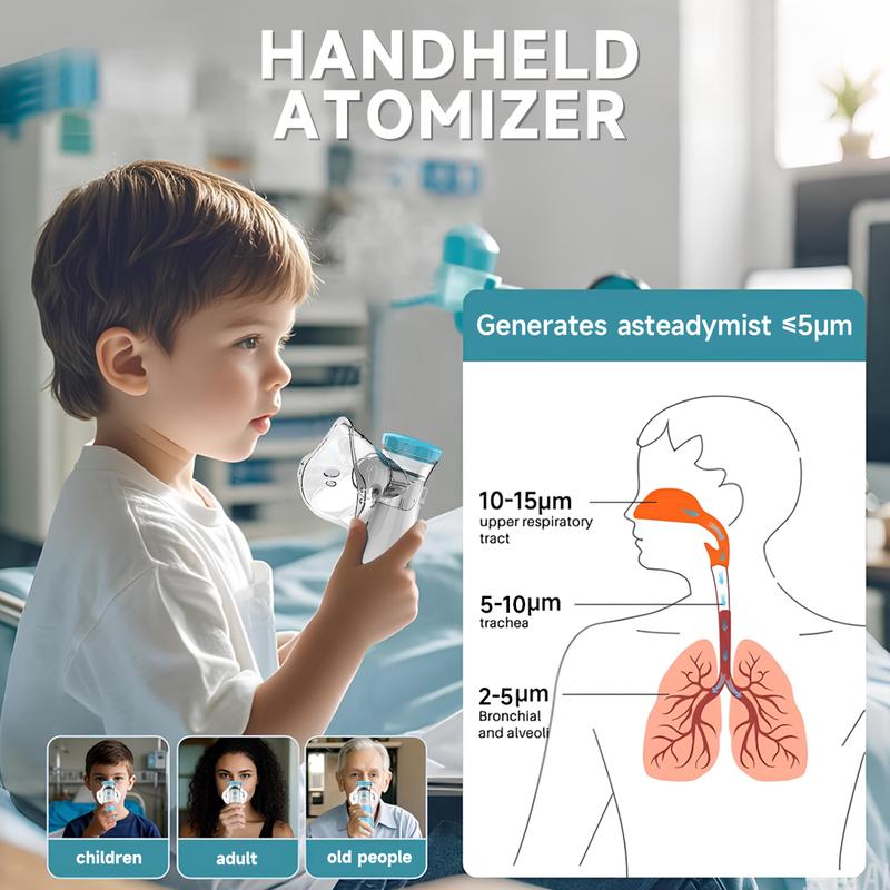 🌈Handheld Mesh Nebulizer: Portable, for All Ages, with Accessories – Mum Gift