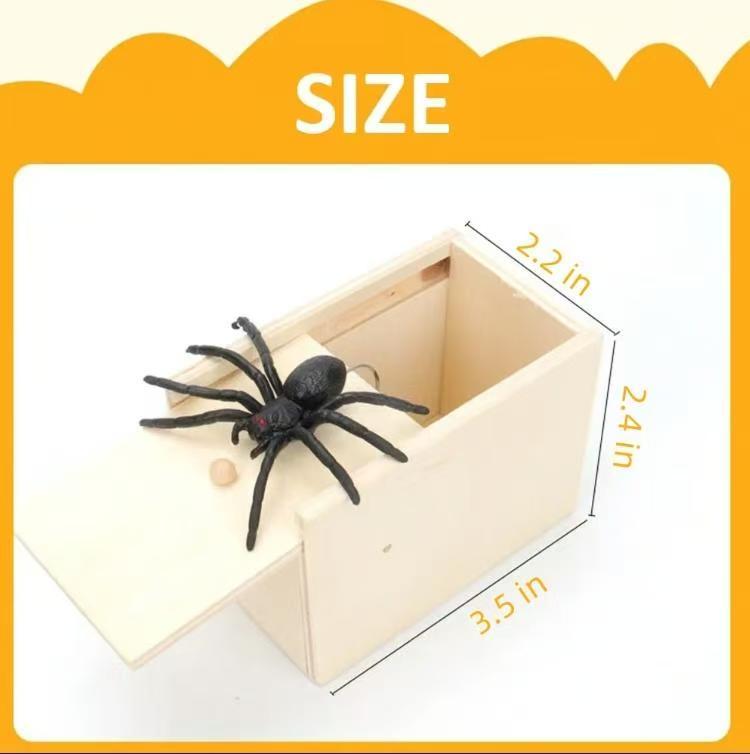 Epic Wooden Spider Gag Box - Jump Scare Prank for Parties, Family, Office & Dorms!