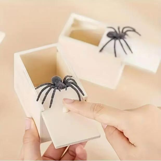 Epic Wooden Spider Gag Box - Jump Scare Prank for Parties, Family, Office & Dorms!