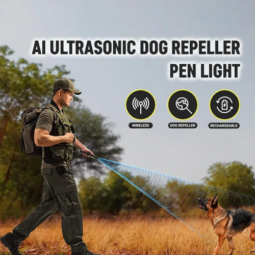 ✨LAST DAY SALE 60% OFF✨Tiworld™ AI Ultrasonic Dog Repeller Pen Light 🔦
